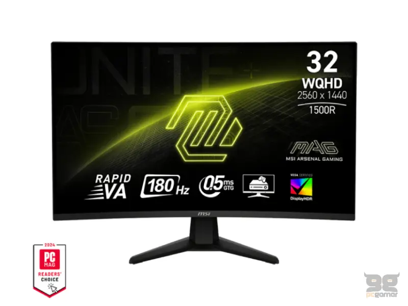 MSI 32 inča MAG 32CQ6F, WQHD 2560x1440 Rapid VA 180 Hz zakrivljeni gaming monitor 