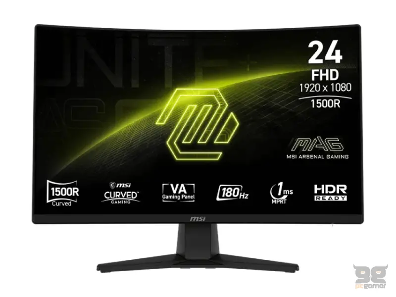MSI 23.6 inča MAG 242C FHD 1920x1080 180Hz AdaptiveSync zakrivljeni gaming monitor 