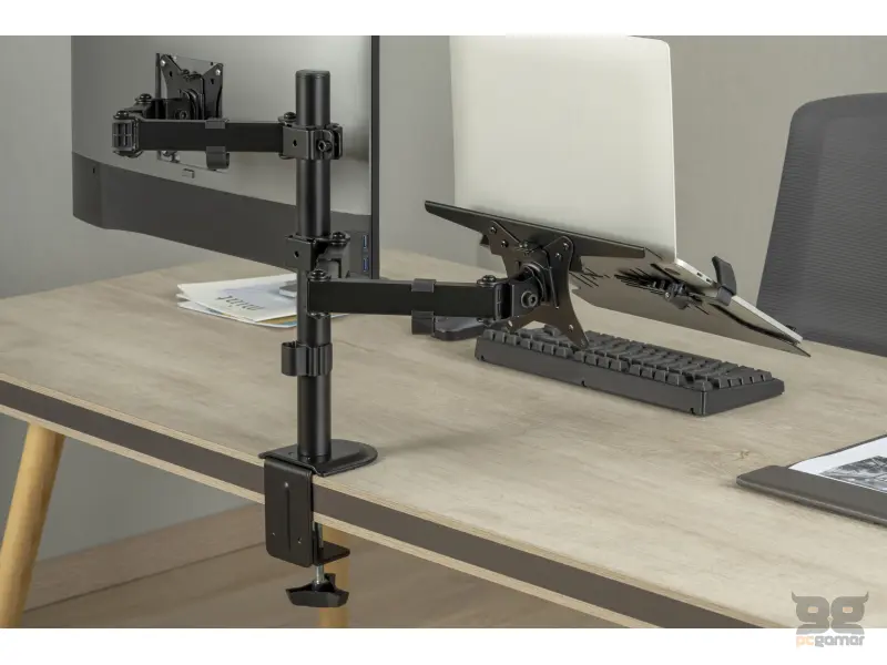 Digitus Nosac za monitor + notebook, 2x9kg, do 32", swivel, tilt