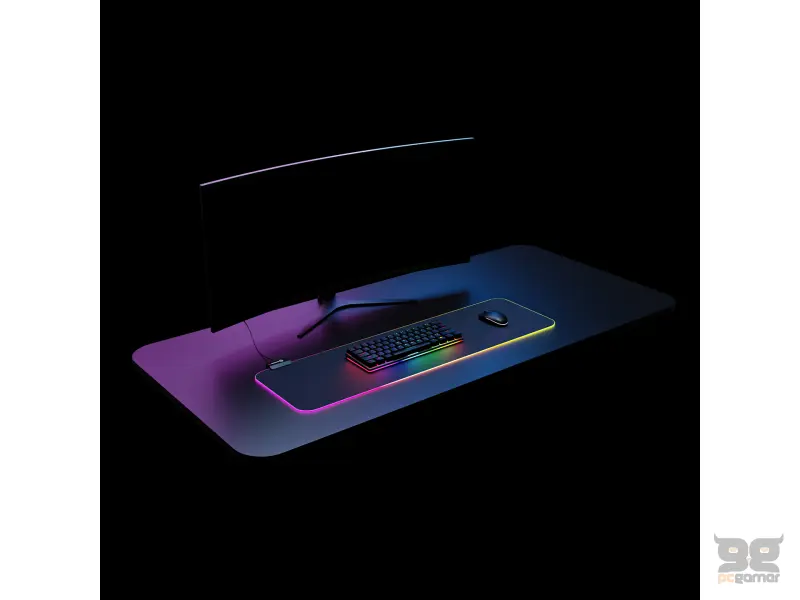Rampage Podloga BLITZ RGB XL (MP-24) Black 300x800x3mm RGB LED