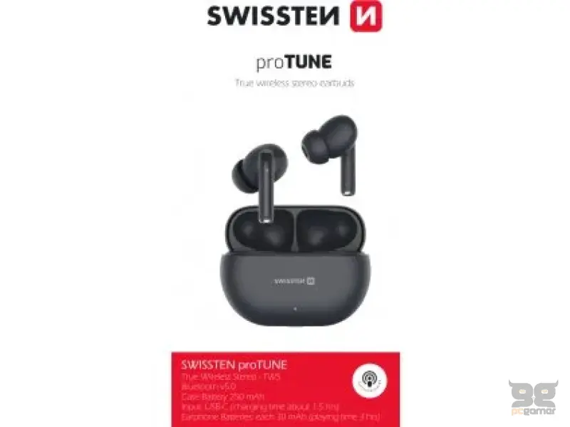 Swissten Slušalice Bluetooth TWS PRO TUNE Crne