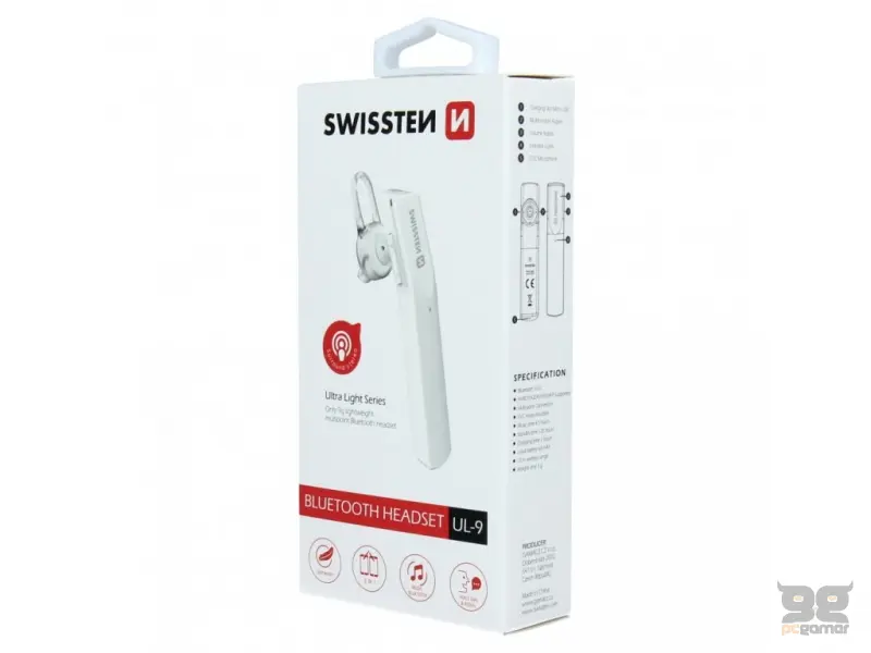 Swissten Slušalice Bluetooth Ultra Light UL-9 White