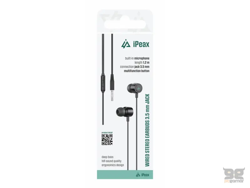 iPEAX Slušalice Wired 3.5mm Jack Black