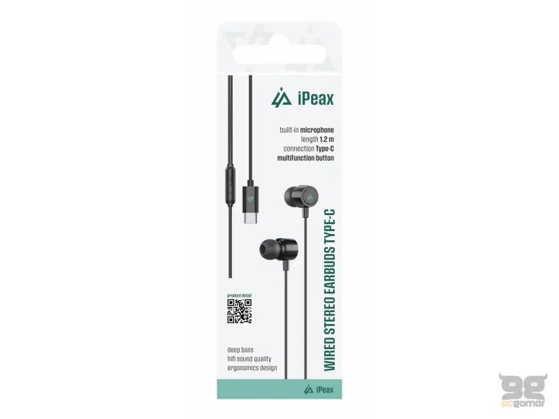 iPEAX Slušalice Wired USB-C Black