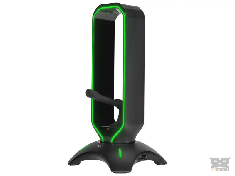 Rampage Drzac za slusalice RM-H66 GUARD Black RGB, 2x USB