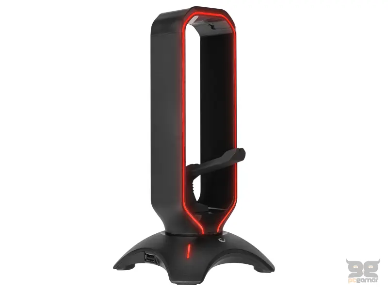 Rampage Drzac za slusalice RM-H66 GUARD Black RGB, 2x USB