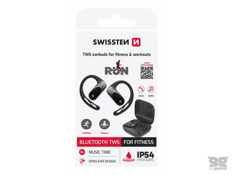 Swissten Slušalice Bluethooth TWS Running Open Ear - Black
