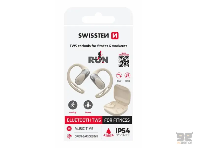 Swissten Slušalice Bluethooth TWS Running Open Ear - Beige