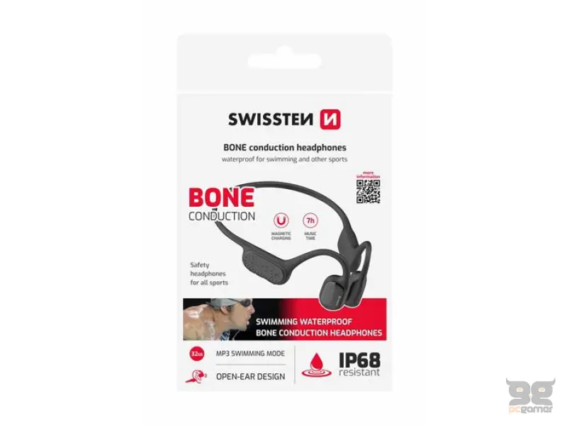 Swissten Slušalice Bone Conduction, Waterproof, Swimming mode