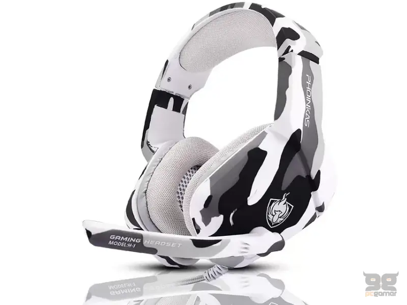 PHOINKAS H-1 Gaming slušalice sa mikrofonom sivo-bele 