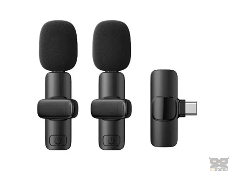 REMAX K10 Bežični mikrofon 2u1 USB Tip-C crni 