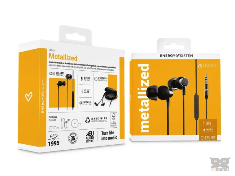 ENERGY SISTEM Metallized Black slušalice sa mikrofonom crne (M45672) 