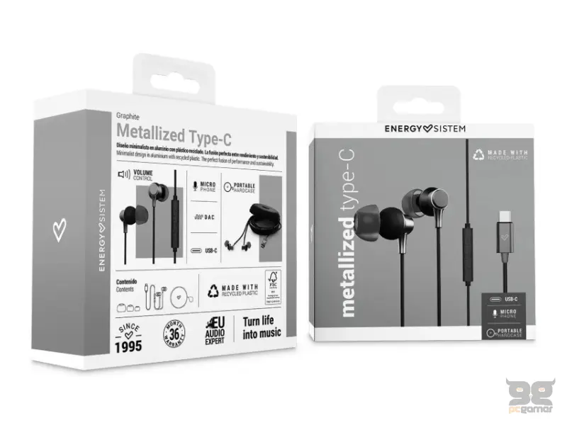 ENERGY SISTEM Metallized Type C Graphite slušalice sa mikrofonom (M45674) 