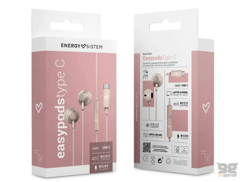 ENERGY SISTEM EasyPods Rose Gold type C slušalice (M45928) 