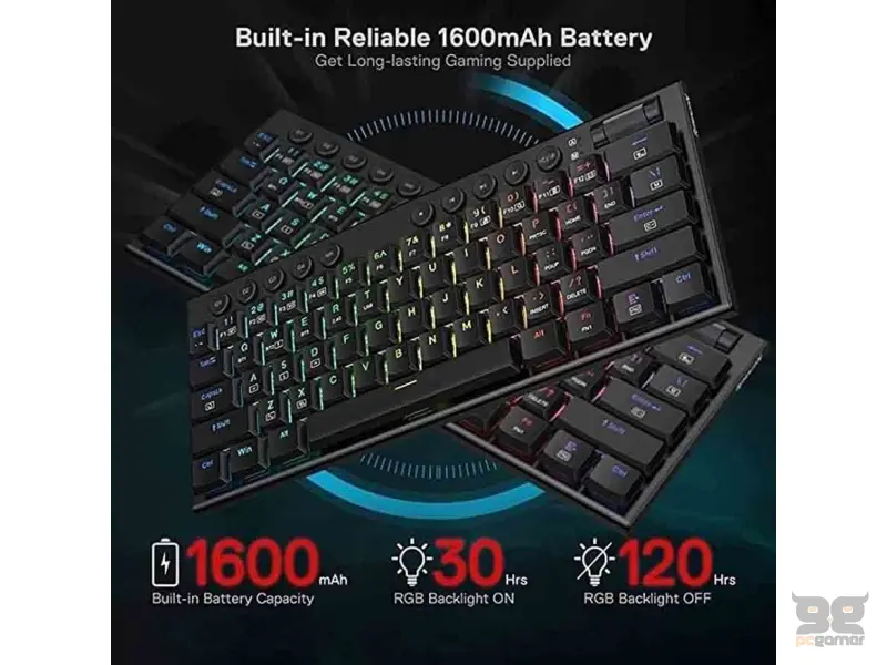 Redragon Tastatura Horus Mini, wired&2.4G&BT keyboard, red