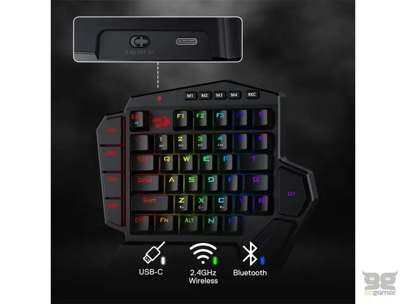 Redragon Tastatura Diti PRO K585RGB Mechanical Gaming, Red