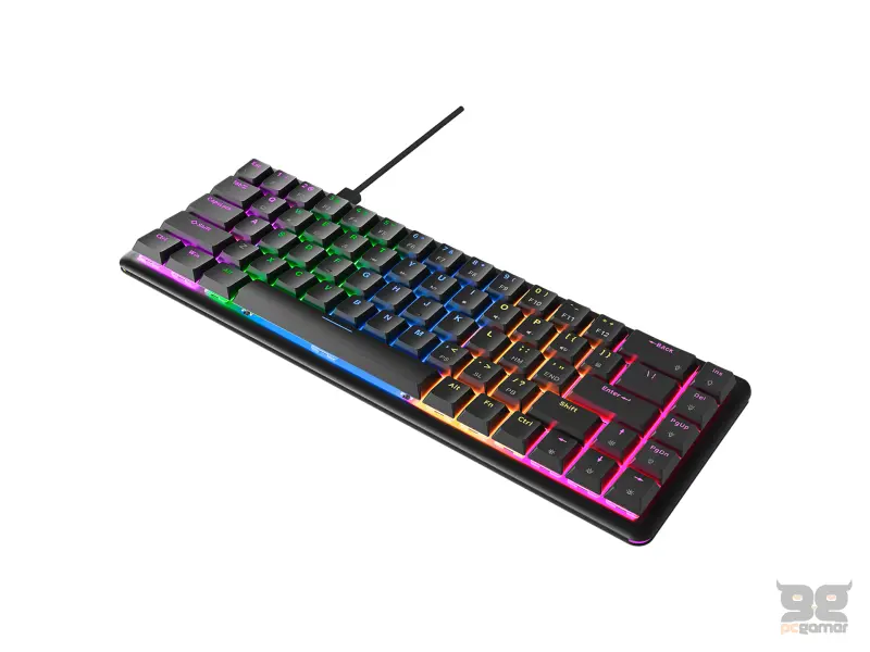 Rampage Tastatura REBEL Black Low Profile Gaming RED SWITCH US/ENGLISH RGB