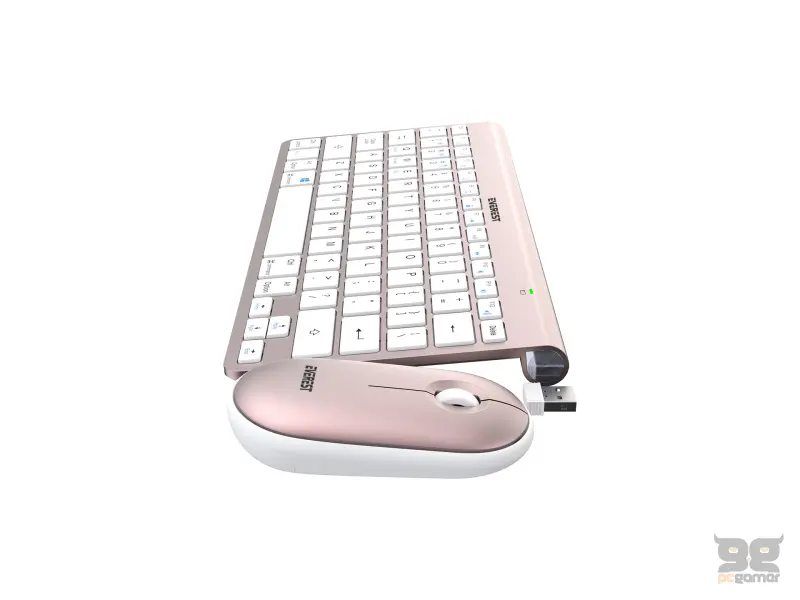 Everest SET tastatura i mis KB-BT72 ​​ELITE Rose Gold 2.4 ghz + BT Wireless US Layout
