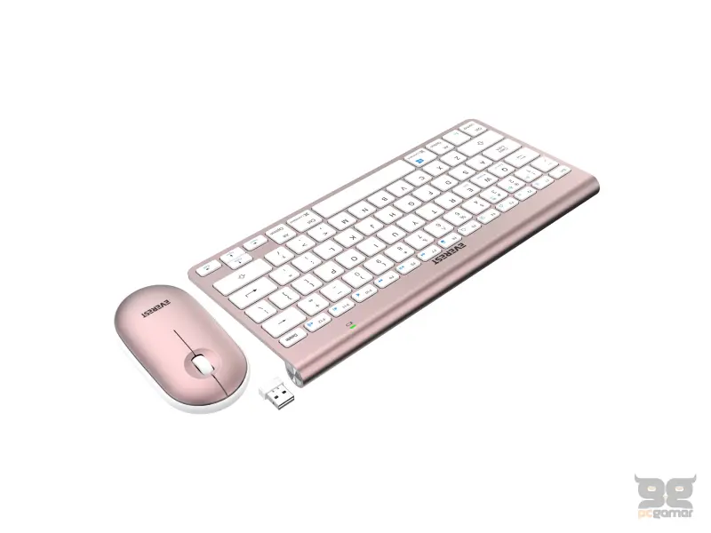 Everest SET tastatura i mis KB-BT72 ​​ELITE Rose Gold 2.4 ghz + BT Wireless US Layout