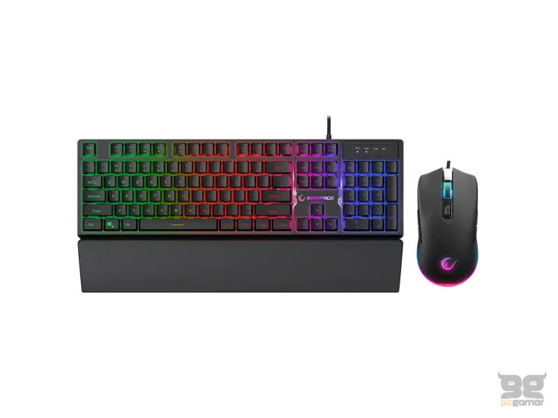 Rampage SET tastatura i mis KM-RX7 FORTUNA V2 RGB, USB, US layout, Black