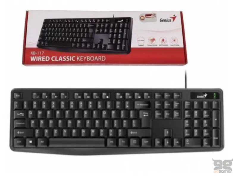 GENIUS Zicana tastatura KB-117 US USB, crna