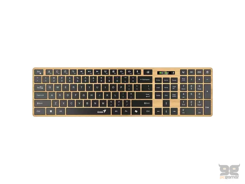 Genius SlimStar 7250 AI, bežicna membranska tastatura, BT, drvena