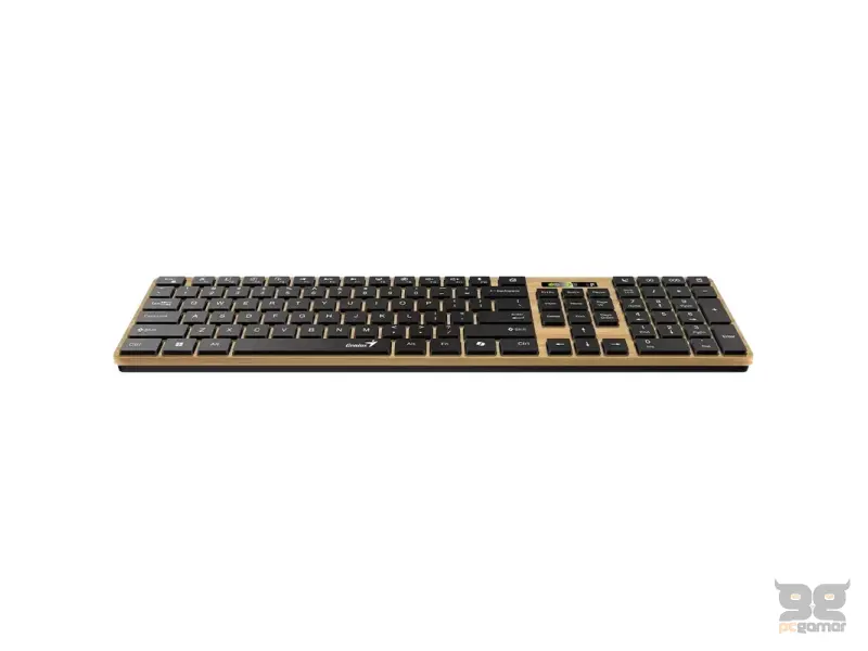Genius SlimStar 7250 AI, bežicna membranska tastatura, BT, drvena