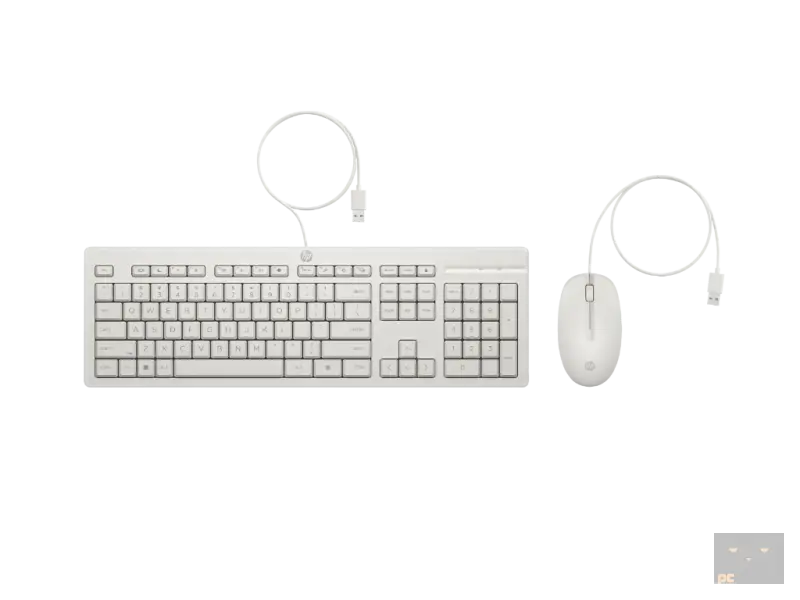 HP 225 Wired Mouse and KB G2 White