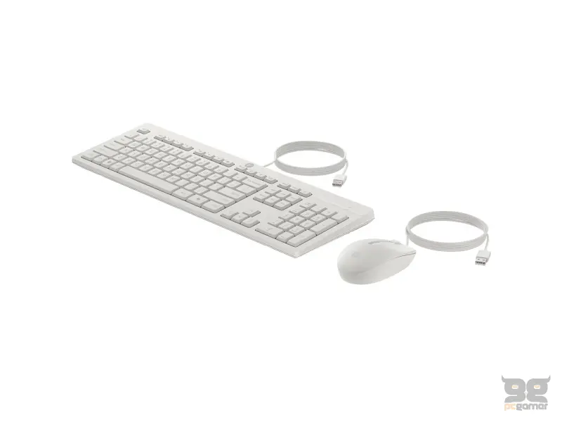 HP 225 Wired Mouse and KB G2 White