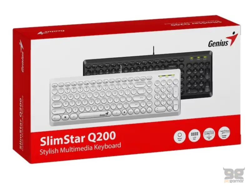 GENIUS Slimstar Q200 USB YU bela tastatura 
