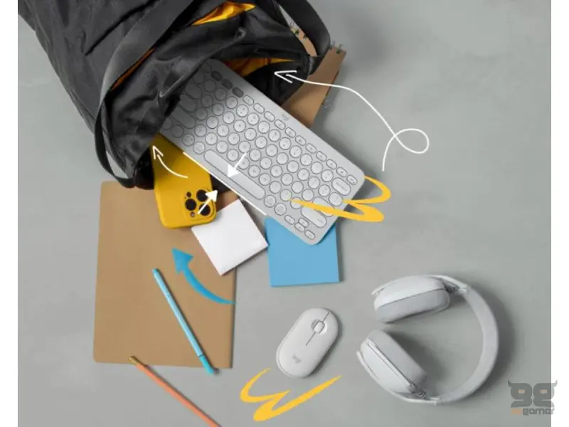 LOGITECH K380s Bluetooth Pebble Keys 2 US bela tastatura 