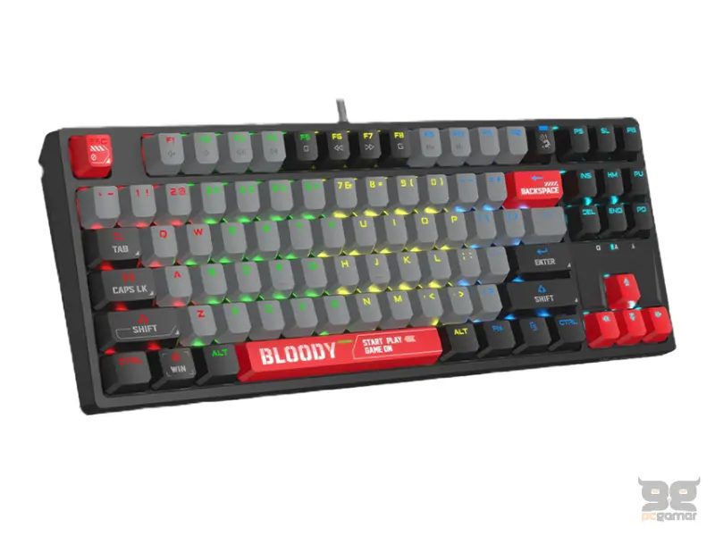 A4 TECH S87 Bloody RGB Mechanical Energy Red switch USB US crna tastatura 