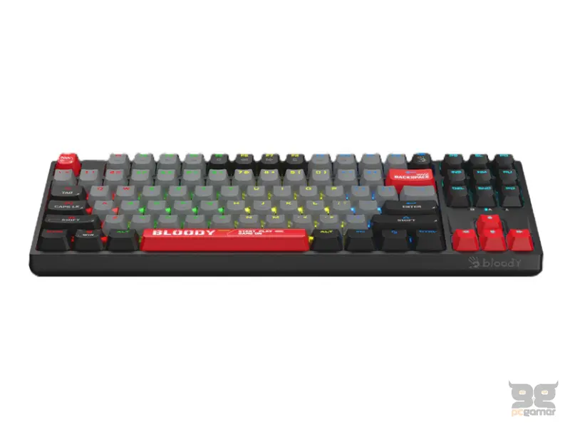 A4 TECH S87 Bloody RGB Mechanical Energy Red switch USB US crna tastatura 