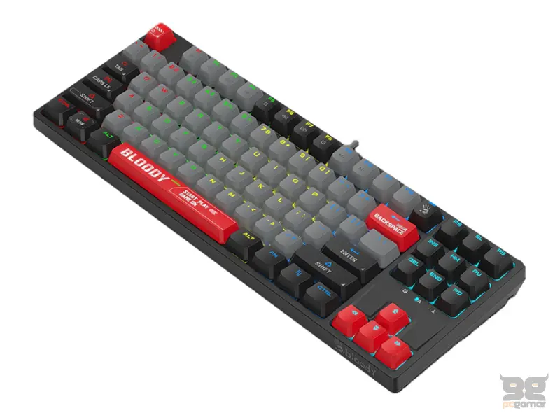 A4 TECH S87 Bloody RGB Mechanical Energy Red switch USB US crna tastatura 