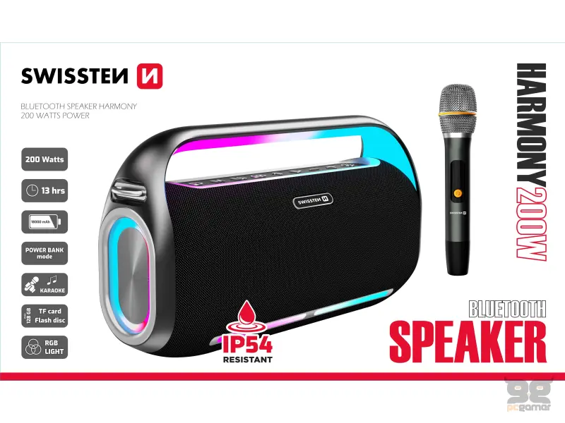 Swissten Zvučnik Bluetooth Harmony 200W Black