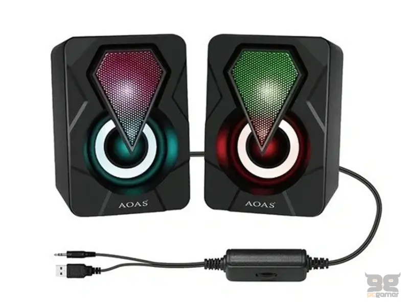 AOAS E-004 USB RGB zvučnici crni 