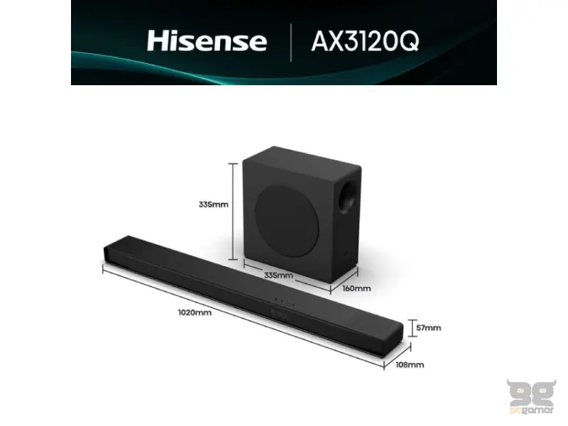 HISENSE AX3120Q Dolby Atmos soundbar sa bežičnim subwooferom crni 