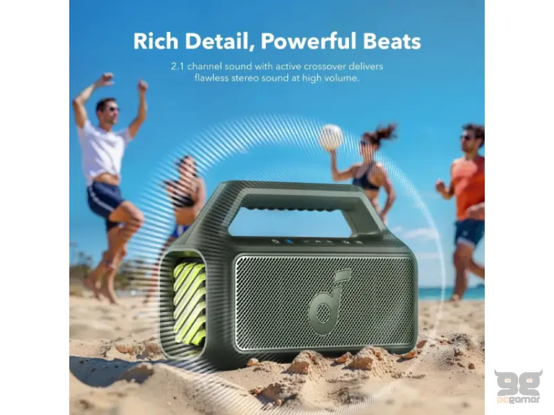 ANKER Soundcore Boom 2 80W 2.1 prenosivi bluetooth IPX7 zvučnik zeleni 