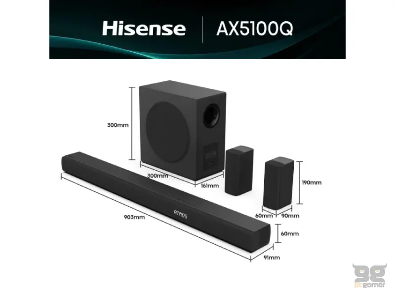 HISENSE AX5100Q Dolby Atmos soundbar sa bežičnim subwooferom crni 