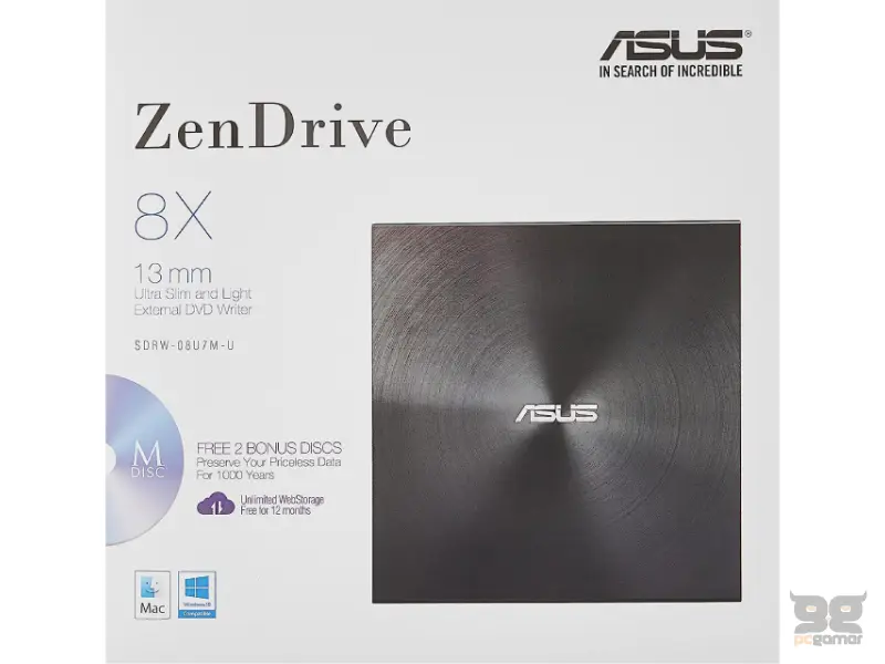 ASUS ZenDrive U7M SDRW-08U7M-U DVD±RW USB eksterni rezač crni 
