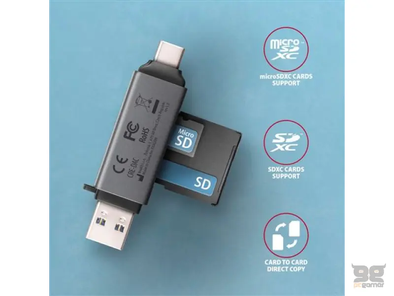 AXAGON CRE-D4B čitač memorijskih kartica 4-slot SD/MicroSD/MS/M2