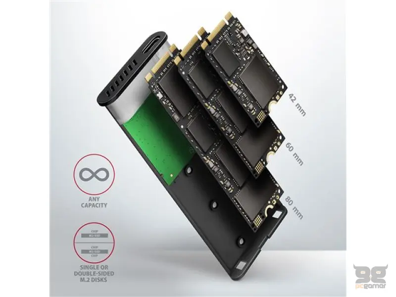 HDD Rack M.2 Sata->USB 3.2 Gen2, AXAGON, EEM2-SBC