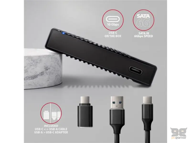 HDD RACK 2.5" SATA 6G -> USB3.2, EE25-SL, AXAGON