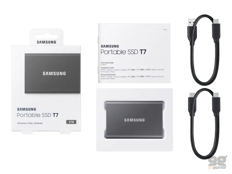 SAMSUNG Portable T7 2TB sivi eksterni SSD MU-PC2T0T 