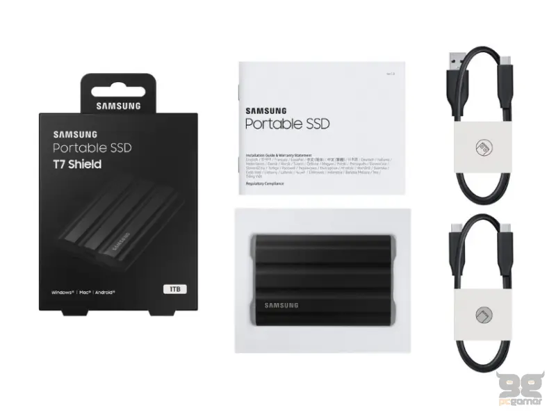 SAMSUNG Portable T7 Shield 1TB crni eksterni SSD MU-PE1T0S 