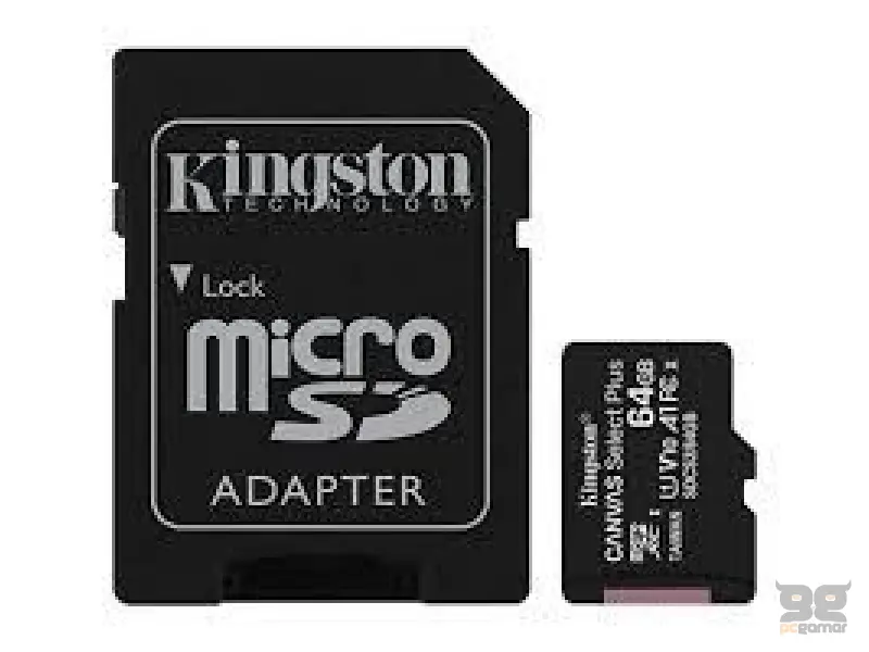 MEM SD MICRO 64GB Kingston Canvas Select Plus + Adapter SDCS3/64GB