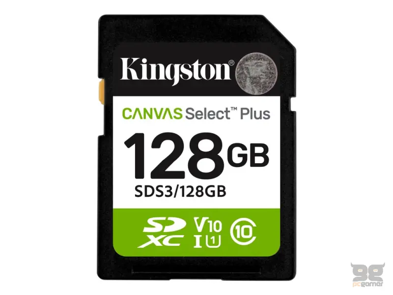 KINGSTON SDXC Card 128GB CANVAS Select Plus C10, UHS-I, V10, up to 150 MB/s