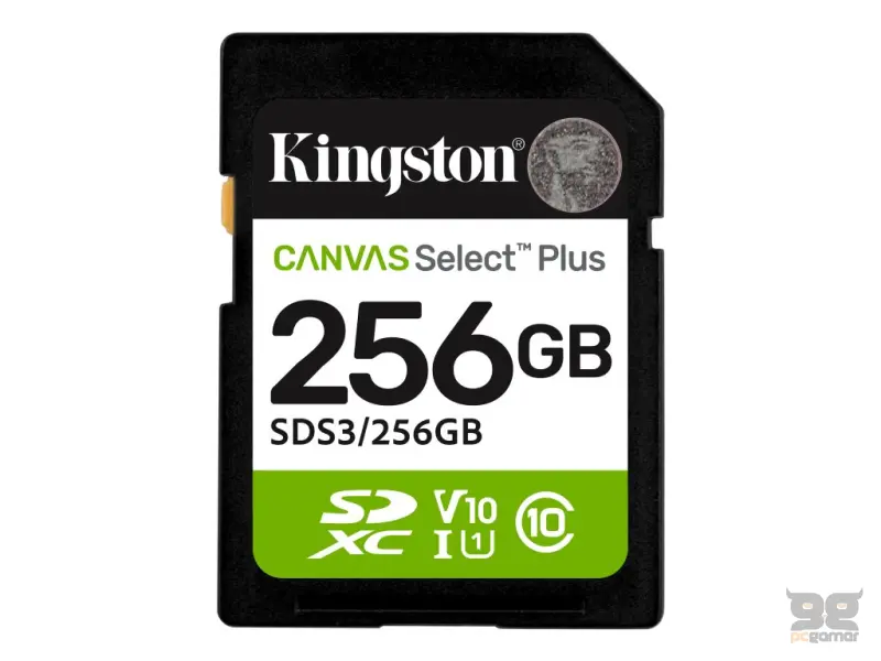 KINGSTON SDXC Card 256GB CANVAS Select Plus C10, UHS-I, V10, up to 150 MB/s