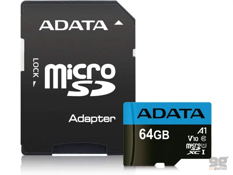 ADATA Premier Micro SD kartica 64GB + adapter UHS-I Class 10 AUSDX64GUICL10A1-RA1