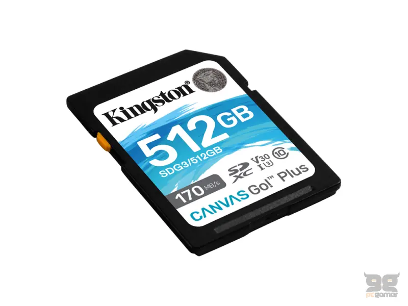 KINGSTON Canvas Go! Plus 512GB SDXC Memory Card, 170/90MB/s Read/Write, U3, V30